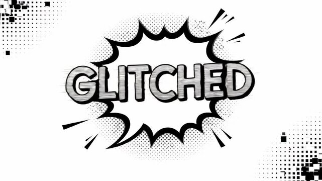 Glitched comic style speech bubble design element