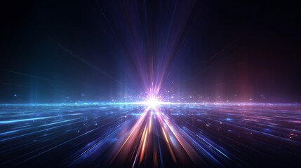 Fototapeta premium Abstract background. Shiny light effect scene. Future technology light speed motion concept. Futuristic technology pattern for banner or poster design.
