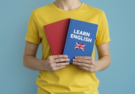 Person Holding English Learning Books
