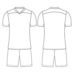 T-shirt jersey and shorts pant for template front and back VECTOR DESIGN	