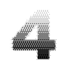 Number 4 vector with gradation bitmap effect