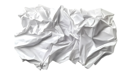 Crumpled paper ball isolated on white with wrinkled texture,   Isolated on white background, clipping path included, transparent png.