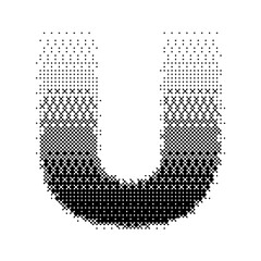 Letter U vector with gradation bitmap effect