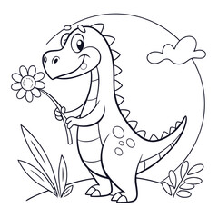Cute Animal Coloring Book Pages – Black and White Outlines for Kids Ai-Generated
