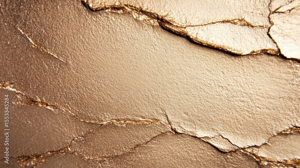 Aufkleber a close-up view of an ornate golden textured surface displaying intricate cracks and lines, evoking 