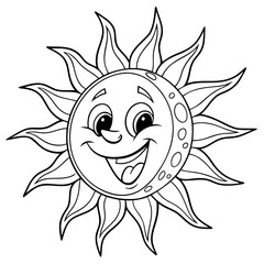 Smiling Cartoon Sun with a Happy Face Ai-Generated