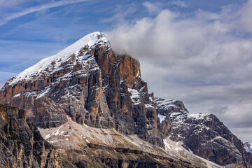 spring mountain landscape in the Italian Dolomites - Passo Falzarego