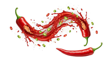 Red Chili Pepper Splash Spicy Food