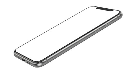 Silver Smartphone Mockup Isolated