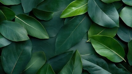 A vibrant collection of green leaves showcasing the beauty of nature, symbolizing life, freshness, and the organic harmonies found in a thriving environment.