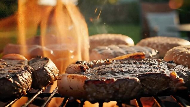 Delicious steak grilling barbecue summer time cooking outdoors food preparation tasty meat grilled perfection