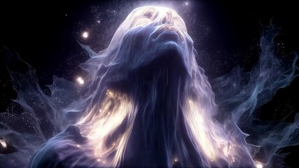 Ethereal Ghostly Figure in Dark Mist - Powered by Adobe