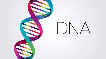 Colorful DNA Vector Illustration with Vibrant Helix Design on White Background for Science and Medical Use, for technology PPT, corporate pitch, data report