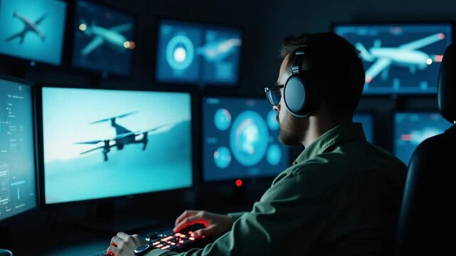  Military Control Room Monitoring Global Conflict