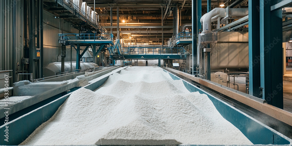 Poster flour production process in a modern facility generative ai