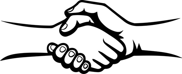 handshake line drawing vector illustration