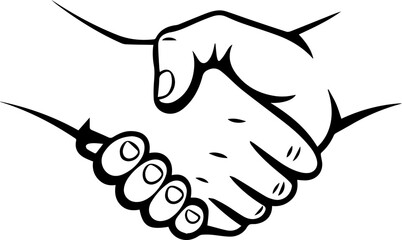 handshake line drawing vector illustration