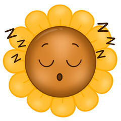 Sunflower cartoon face icon
