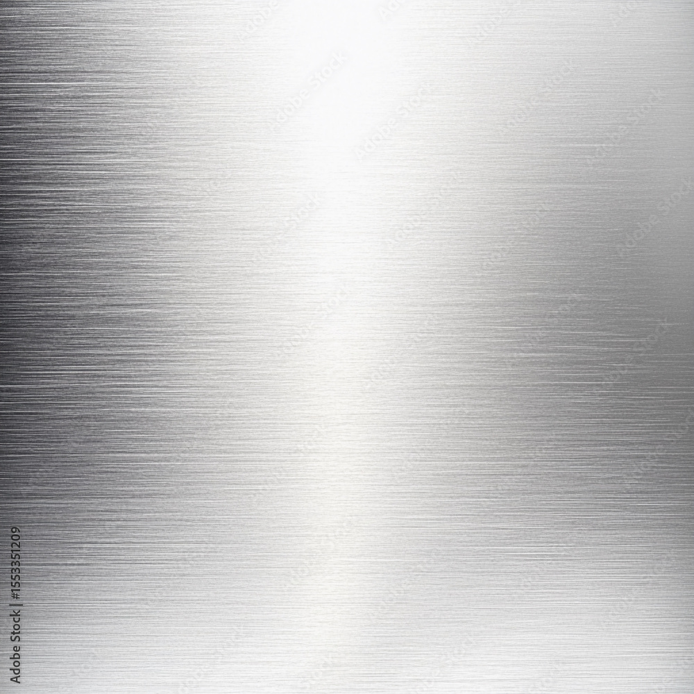 Aufkleber Silver metallic surface with a shiny reflective texture Generative AI