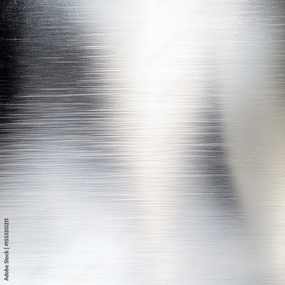 Aufkleber Shiny silver metallic surface with smooth texture and reflections Generative AI
