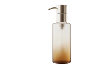 Naklejka premium Airless pump bottle made of frosted glass with sleek and minimalistic branding design isolated on transparent background PNG
