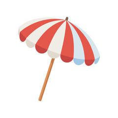 beach umbrella isolated clipart cartoon vector Illustration
