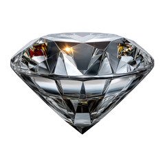 Brilliant diamond gem isolated on transparent background