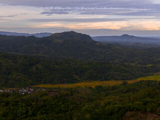the beauty of Indonesia with mangrove forests and beaches at sunset