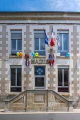 Pouilly-sur-Loire in France, village in the south, the city hall
