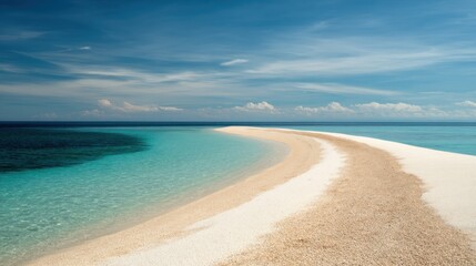 Obraz premium Pristine white sand beach meets turquoise water