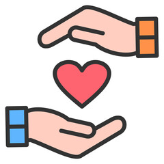Helping Hands Icon Element For Design
