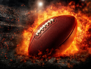 football on fire in stadium 