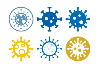 Virus, bacteria icons set design. Microbe bacteria sign