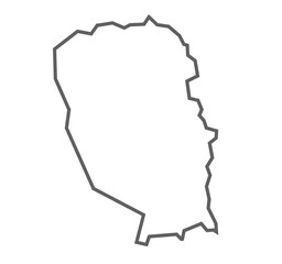 Mathura District Map black outline of Uttar Pradesh, India