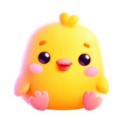 Fototapeta premium Easter chick isolated on transparent background holiday raw profile