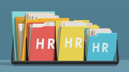 Human Resources Folders, Paperwork And Documents