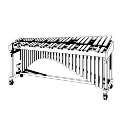 black and white marimba keys coloring page line art