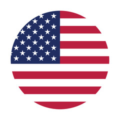 flag of USA in shape of round icon