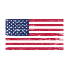 flag of USA with grunge texture, national symbol