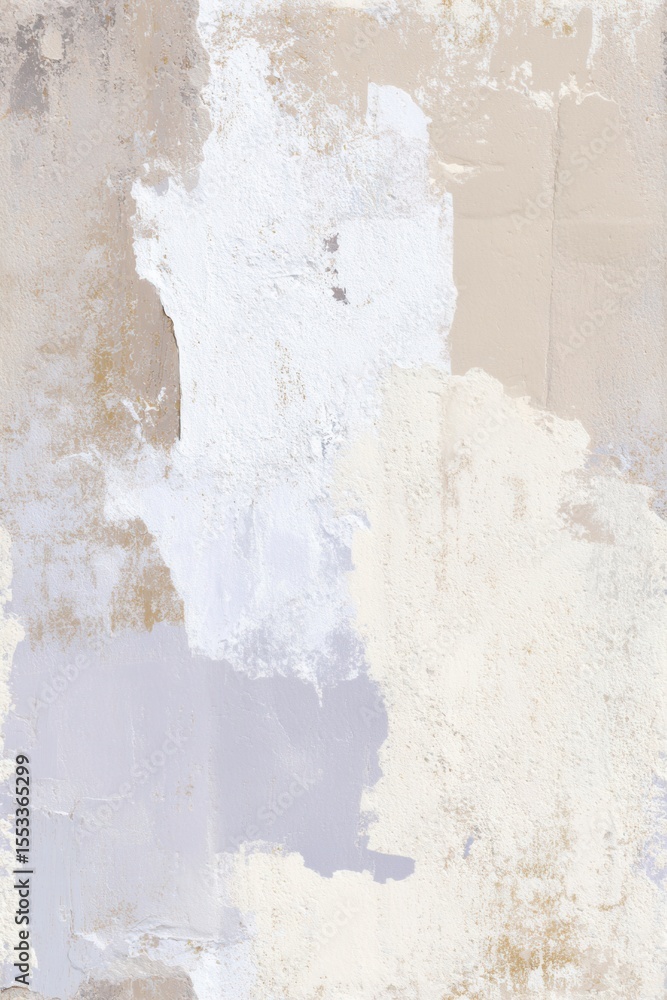 Aufkleber textured wall surface featuring layers of paint and plaster in neutral tones creating an abstract an