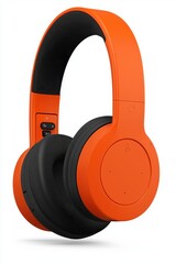 Vibrant Orange Wireless Headphones with Modern Design and Features