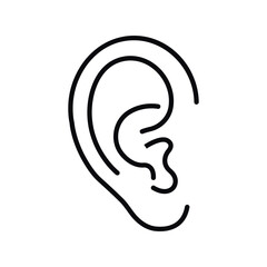 Human ear line vector icon