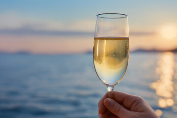 Celebrate a beautiful sunset with sparkling wine by the ocean
