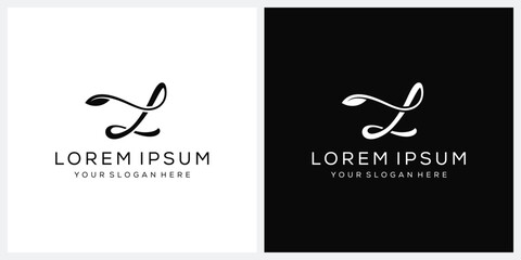 Initial letter L leaf nature logo design, for cosmetic spa salon company graphic icon vector