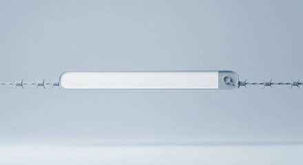 Minimalist search bar with barbed wire, protecting yourself from government surveillance, online privacy, digital freedom