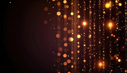Abstract Glowing Golden Background With Glitter