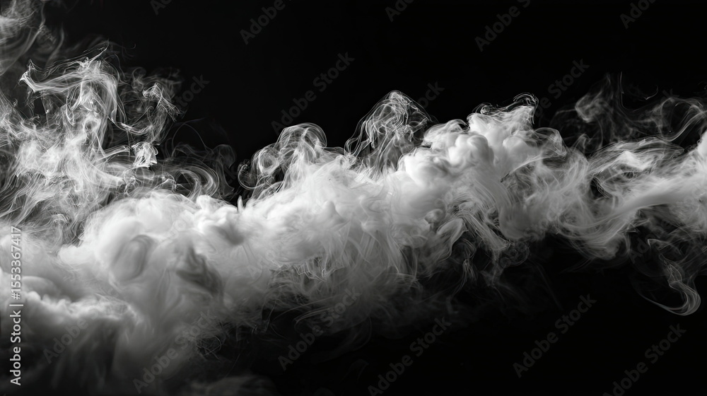 Aufkleber smoke swirling in artistic shapes against a black background creating a mysterious atmosphere genera