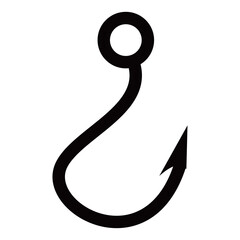 Hook vector silhouette , clip art, and symbol. Shilhouette of  hook concept and simple design