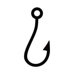Hook vector silhouette , clip art, and symbol. Shilhouette of  hook concept and simple design
