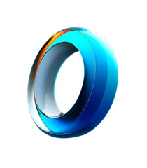 Featuring a glass ring with a white background